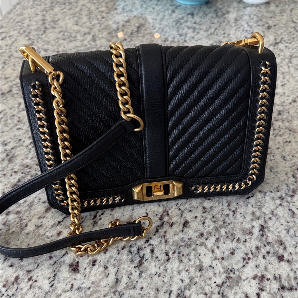 Rebecca Minkoff Black and Gold Crossbody Bag